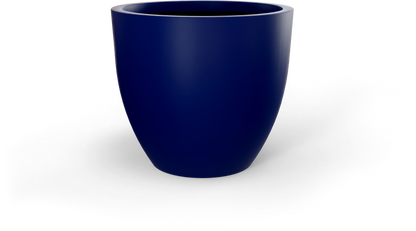 Wannsee Round Fiberglass Planter in Matte Cobalt Blue