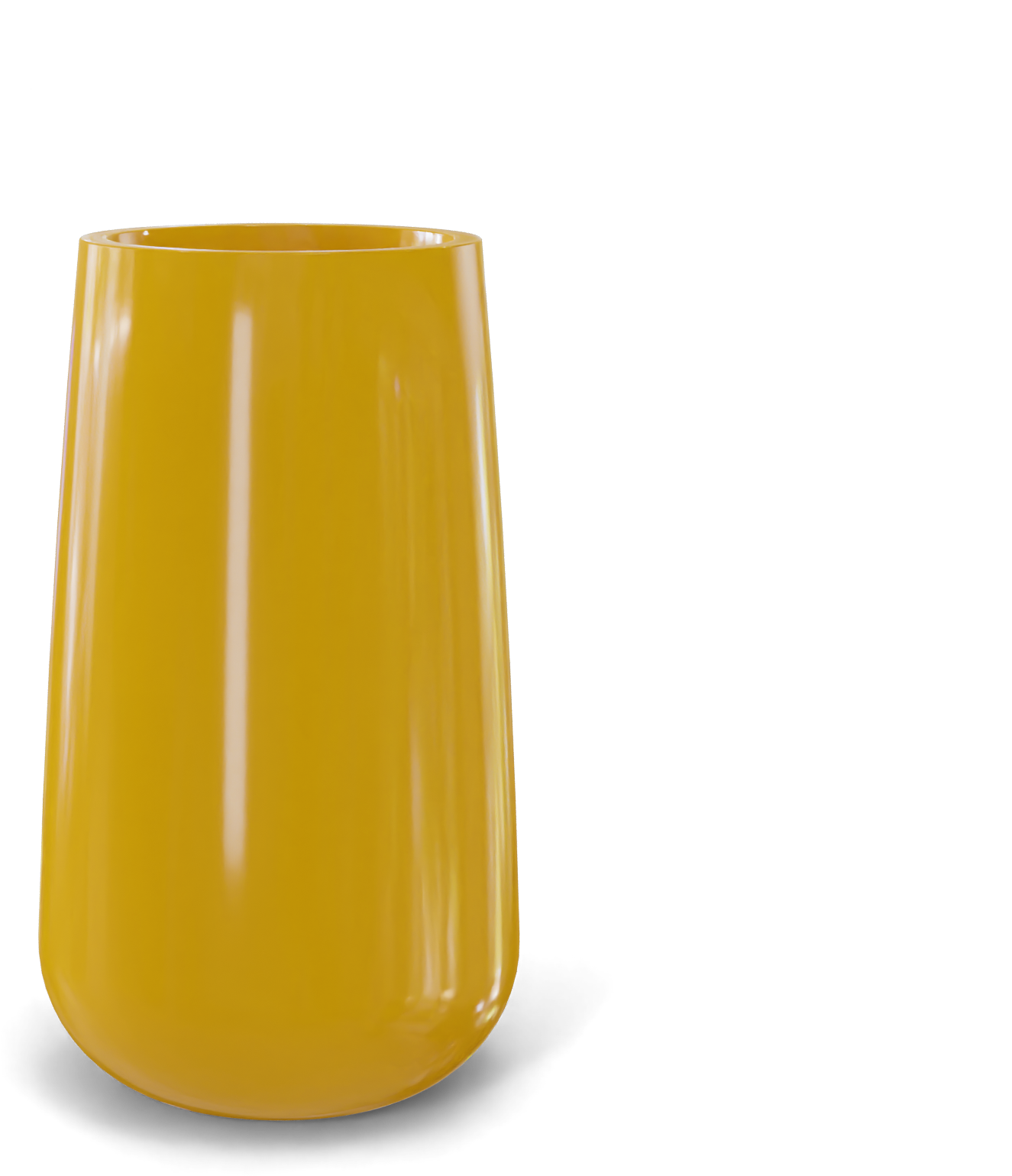 Saigon Round Fiberglass Planter in Gloss Saffron