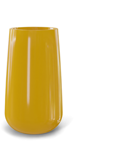 Saigon Round Fiberglass Planter in Gloss Saffron