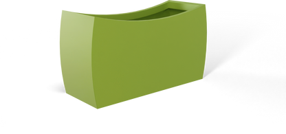 Seoul Curved Rectangular Fiberglass Planter in Satin Green