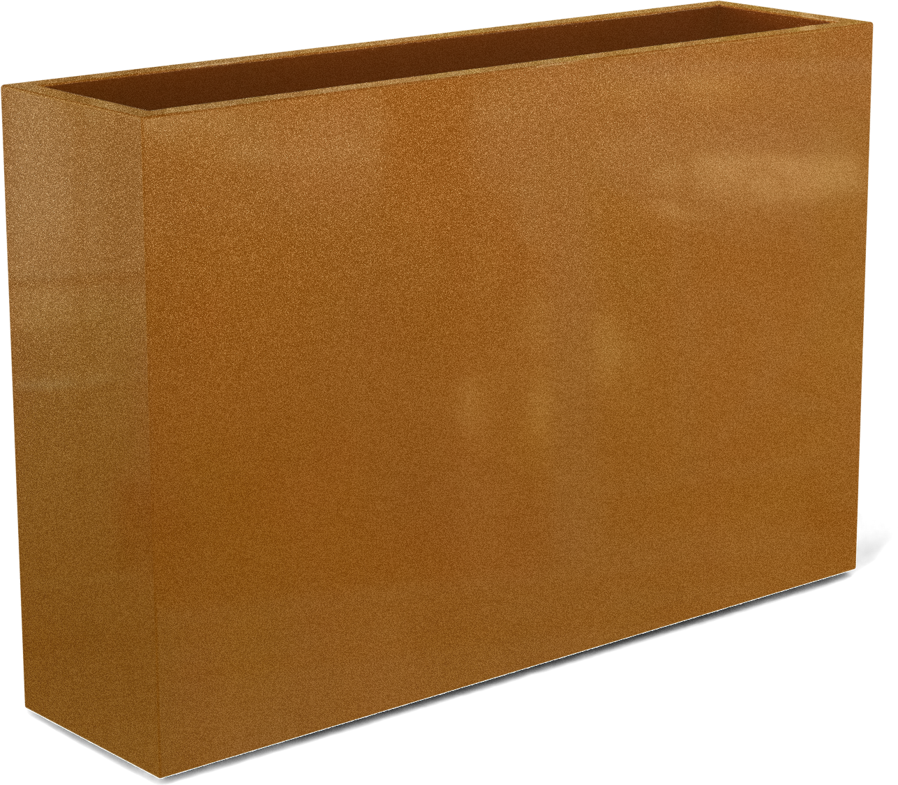 Delray Rectangular Fiberglass Planter in Metallic Bronze