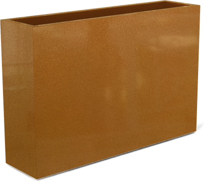 Delray Rectangular Fiberglass Planter in Metallic Bronze