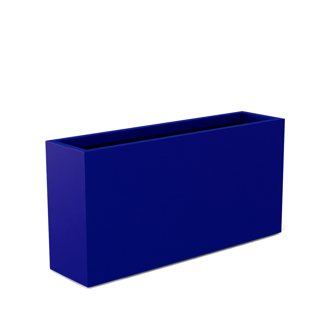Hollywood Rectangular Fiberglass Planter in Matte Cobalt Blue