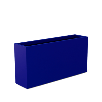 Hollywood Rectangular Fiberglass Planter in Matte Cobalt Blue