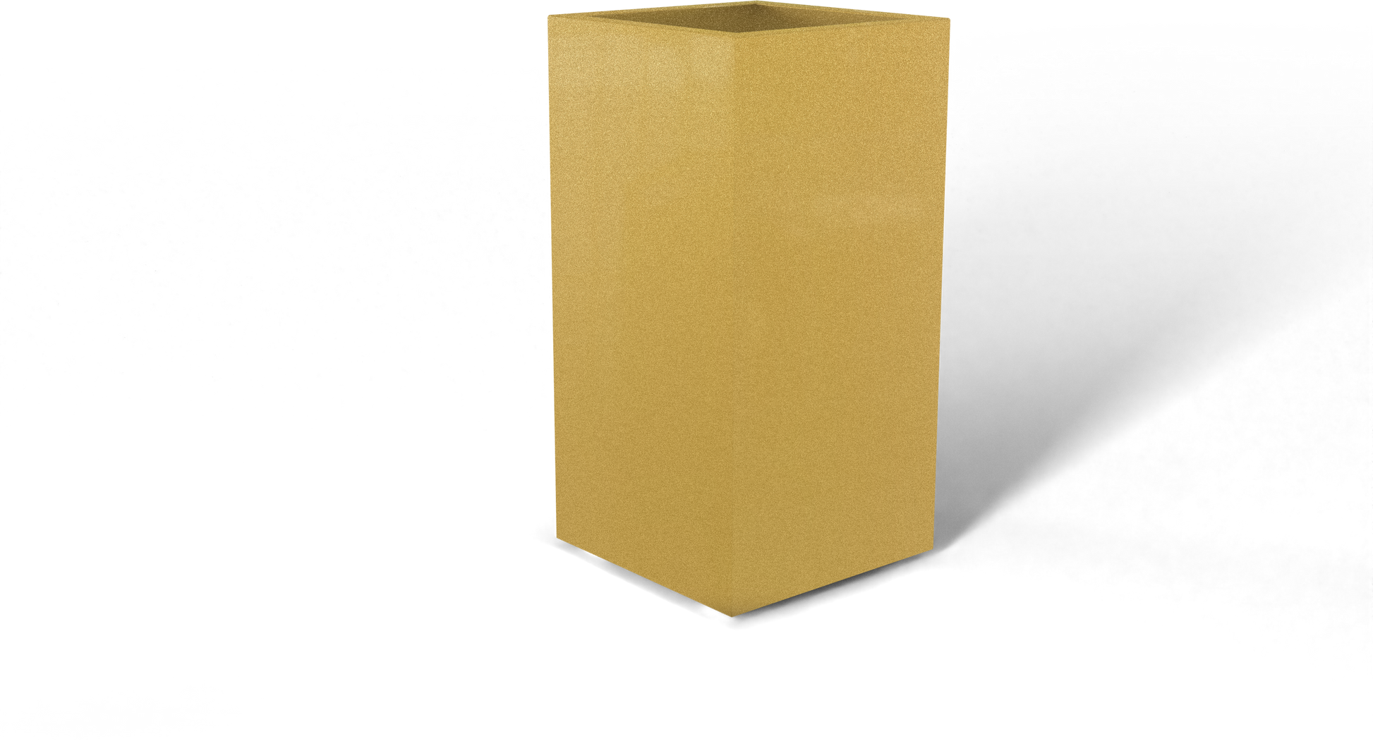 Potsdam Rectangular Fiberglass Planter in Gloss Metallic Gold