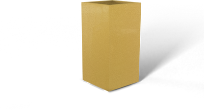 Potsdam Rectangular Fiberglass Planter in Gloss Metallic Gold