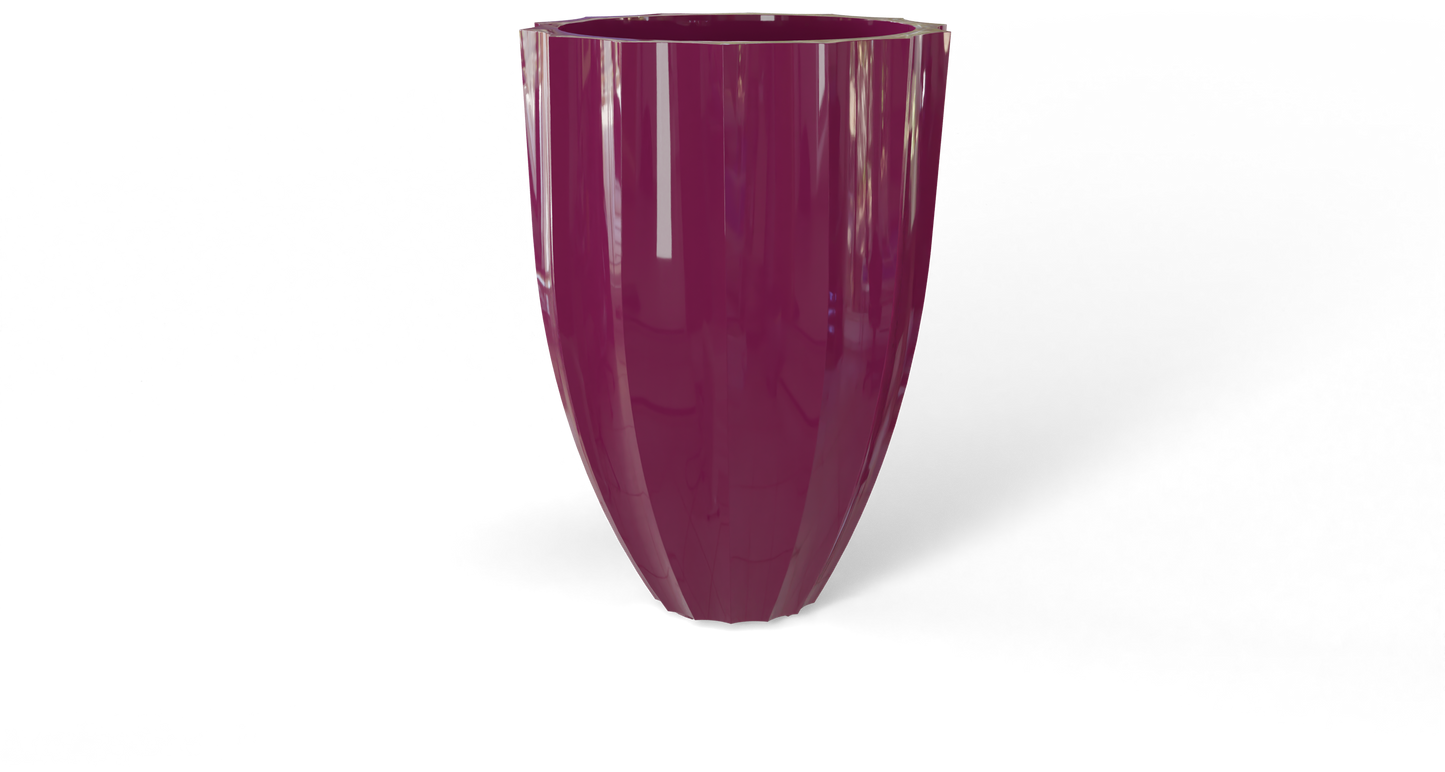 Alicante Round Fiberglass Planter in Gloss Bright White