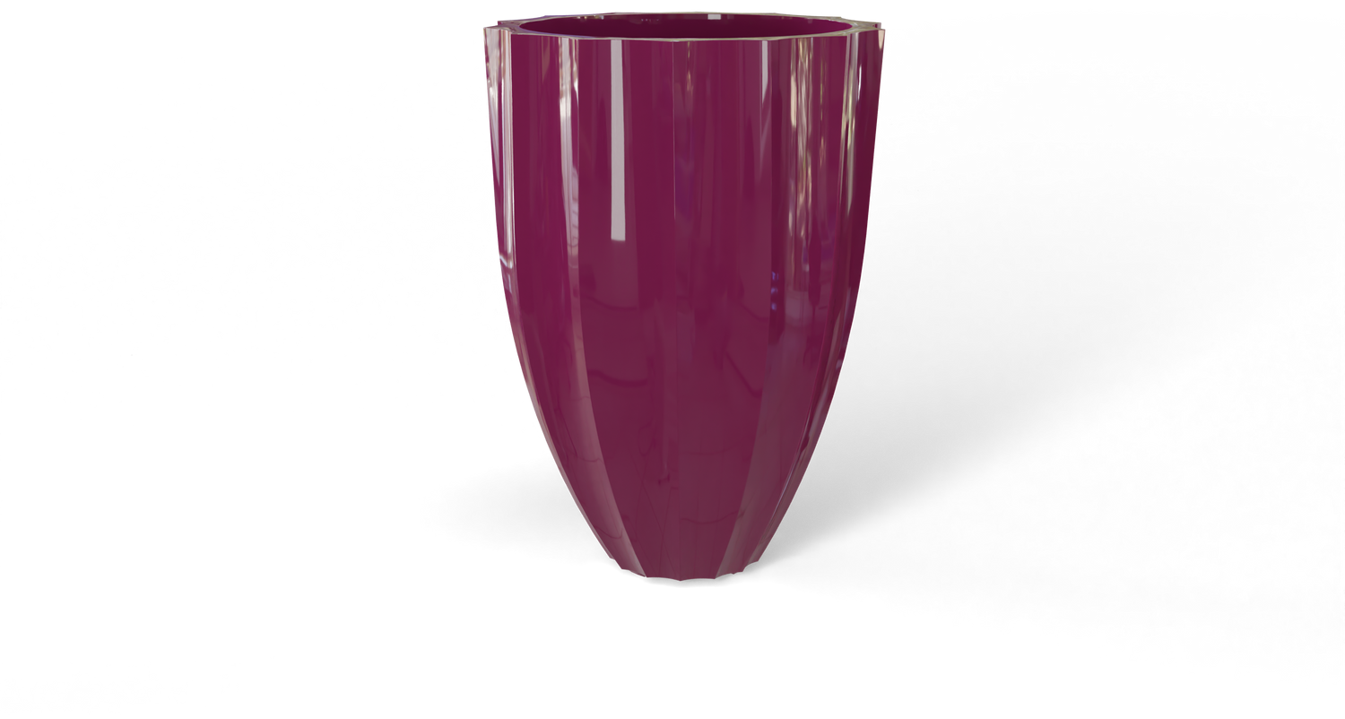 Alicante Round Fiberglass Planter in Gloss Bright White