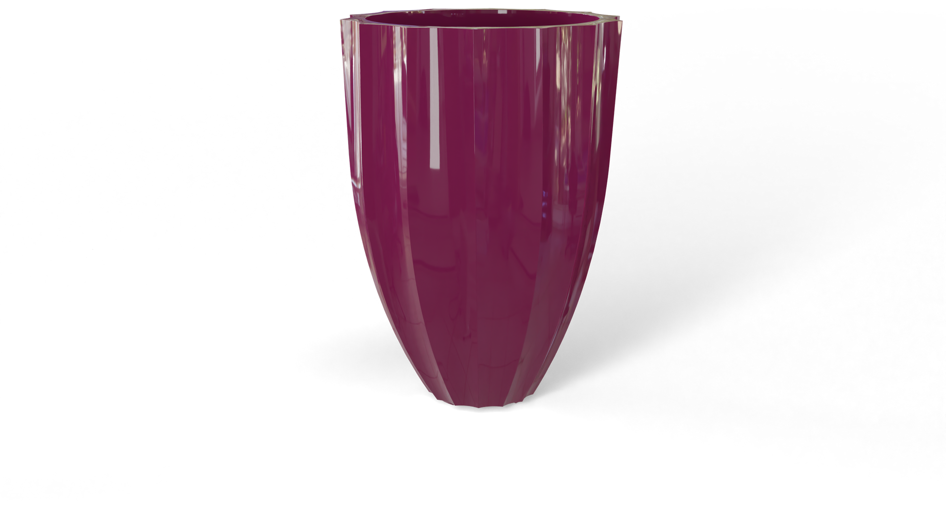 Alicante Round Fiberglass Planter in Gloss Bright White