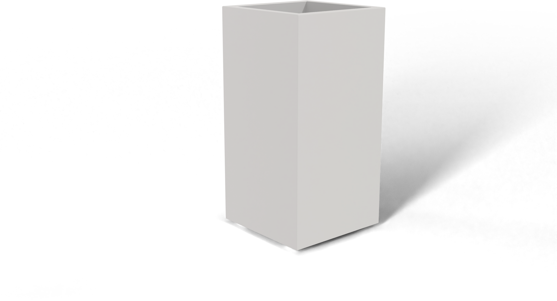 Potsdam Rectangular Fiberglass Planter in Matte Cement Grey