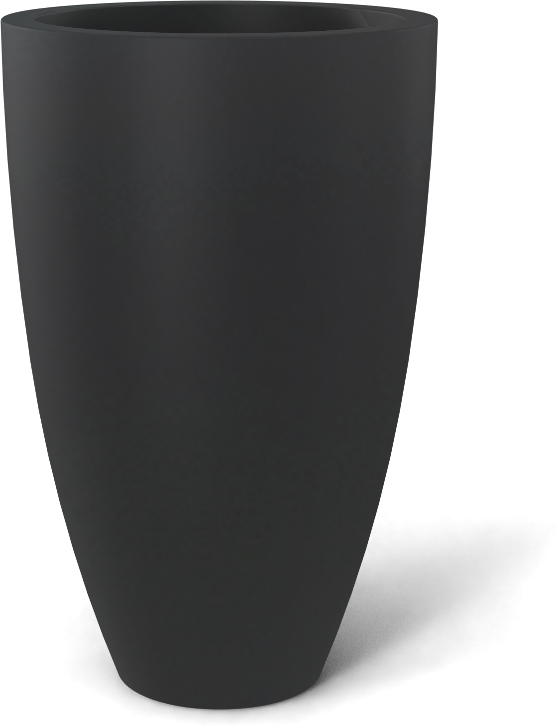 Brannan Round Fiberglass Planter in Matte Charcoal
