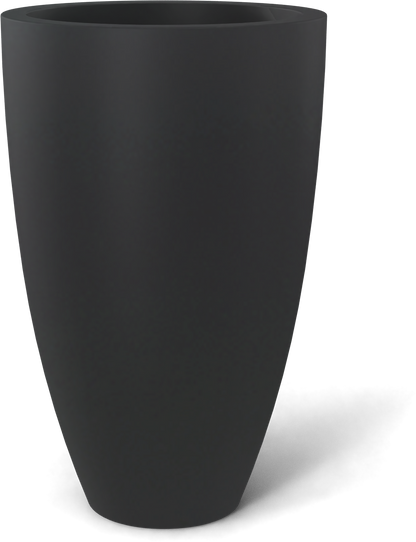 Brannan Round Fiberglass Planter in Matte Charcoal