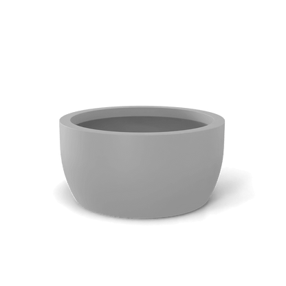 Casablanca Round Fiberglass Planter in Matte Cement Grey