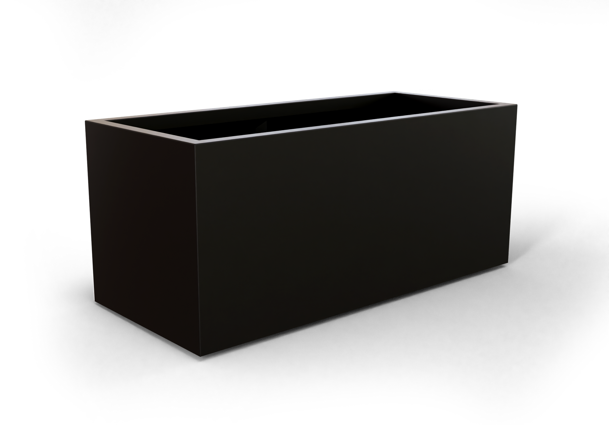 Badalona Rectangular Fiberglass Planter in Matte Black