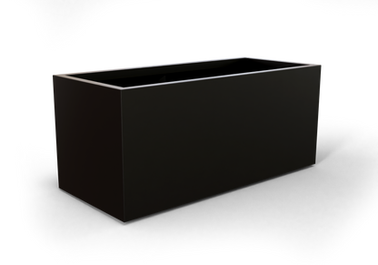 Badalona Rectangular Fiberglass Planter in Matte Black