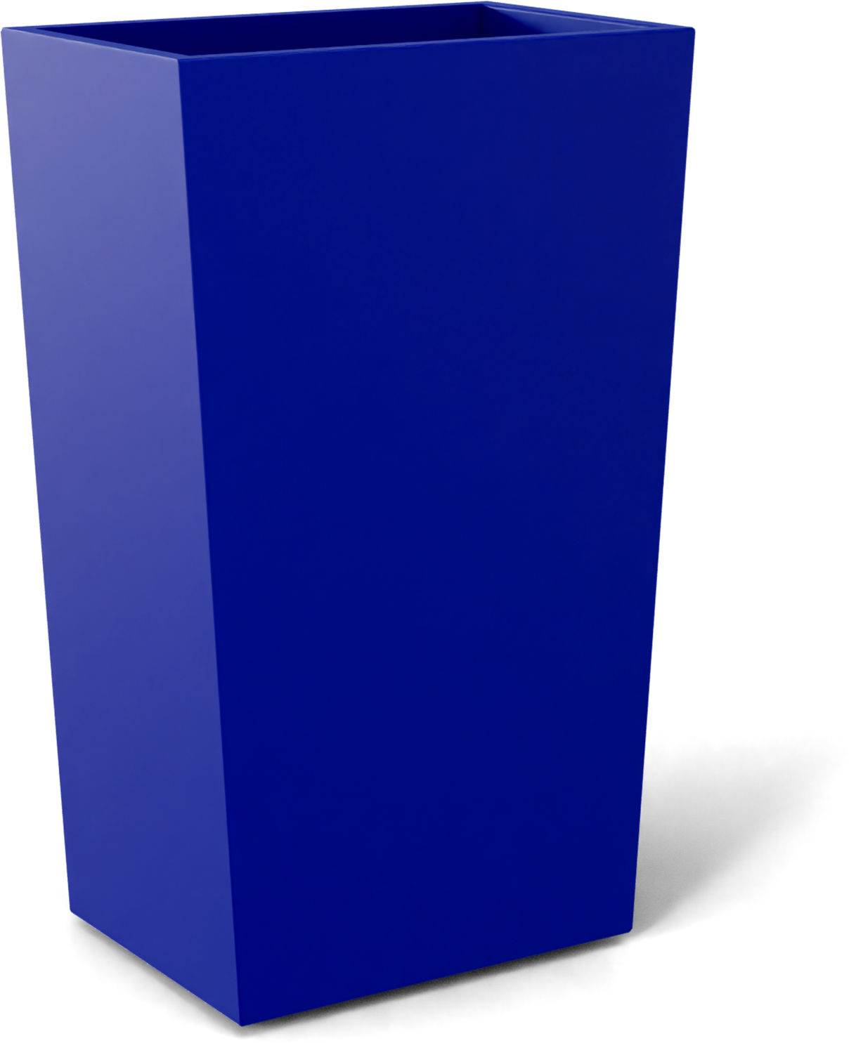 Amsterdam Tapered Rectangular Fiberglass Planter in Matte Cobalt Blue