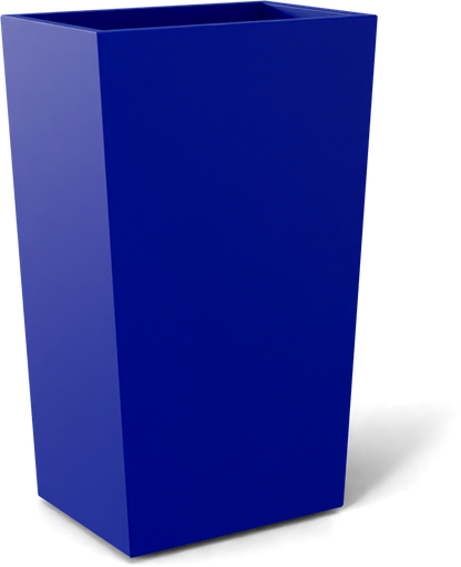 Amsterdam Tapered Rectangular Fiberglass Planter in Matte Cobalt Blue