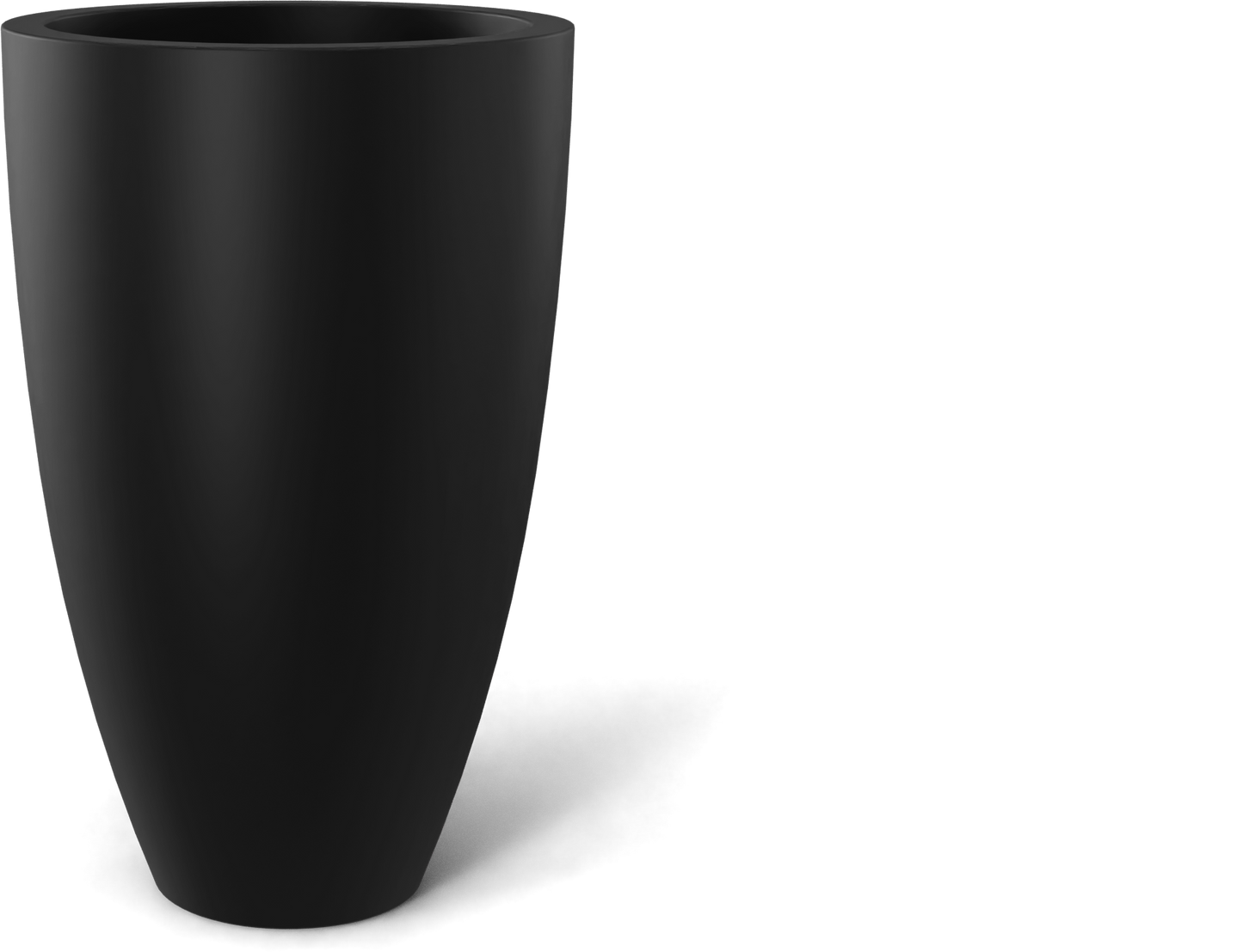 Brannan Round Fiberglass Planter in Matte Black