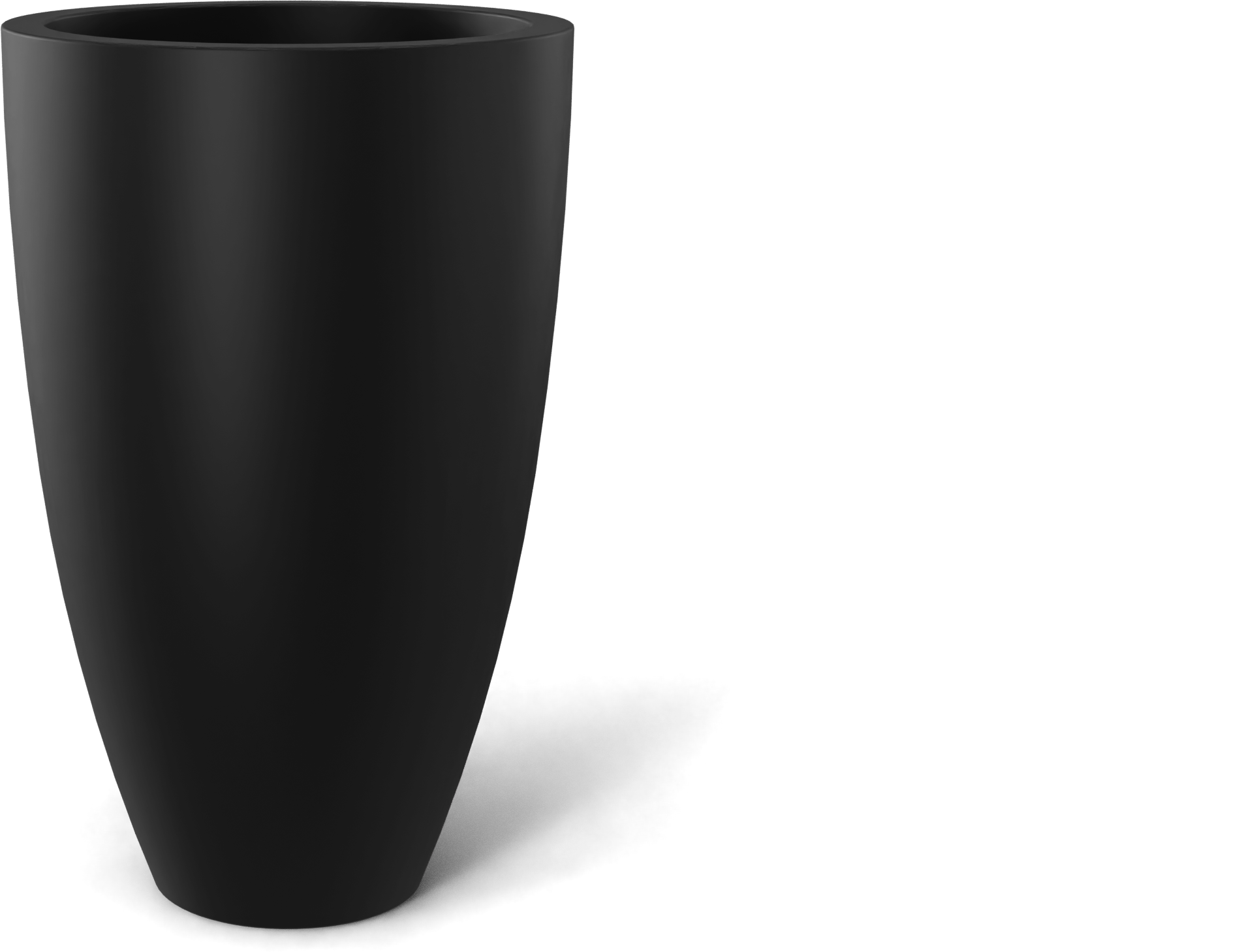 Brannan Round Fiberglass Planter in Matte Black
