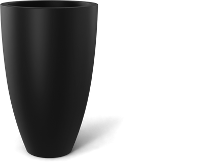 Brannan Round Fiberglass Planter in Matte Black