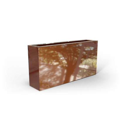 Camoux Rectangular Fiberglass Planter in Metallic Bronze