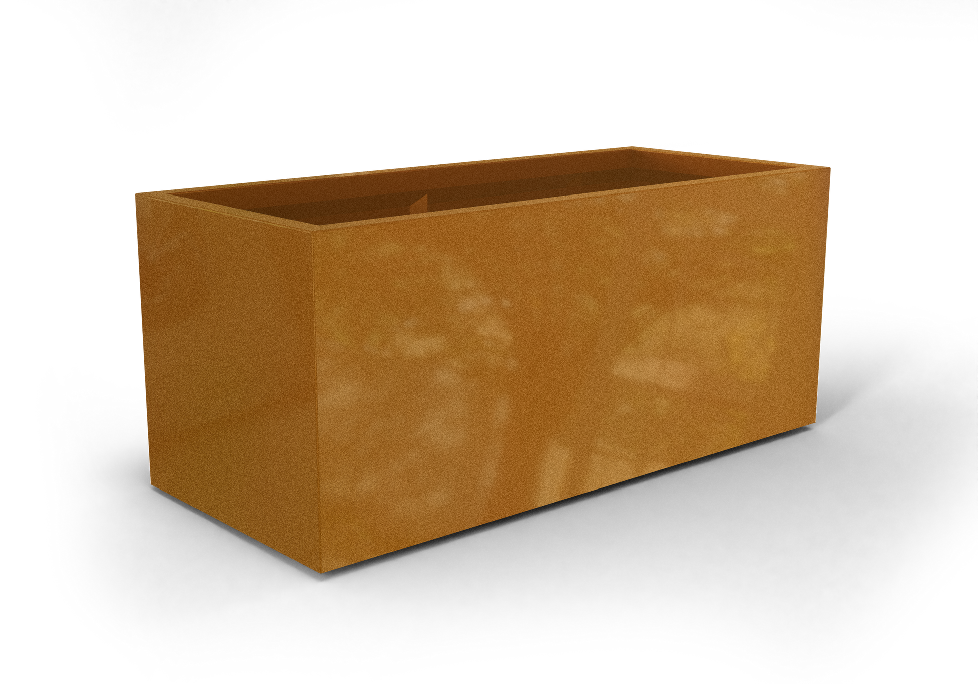 Badalona Rectangular Fiberglass Planter in Metallic Bronze