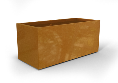 Badalona Rectangular Fiberglass Planter in Metallic Bronze