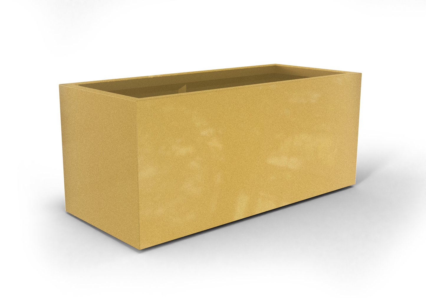 Badalona Rectangular Fiberglass Planter in Gloss Metallic Gold