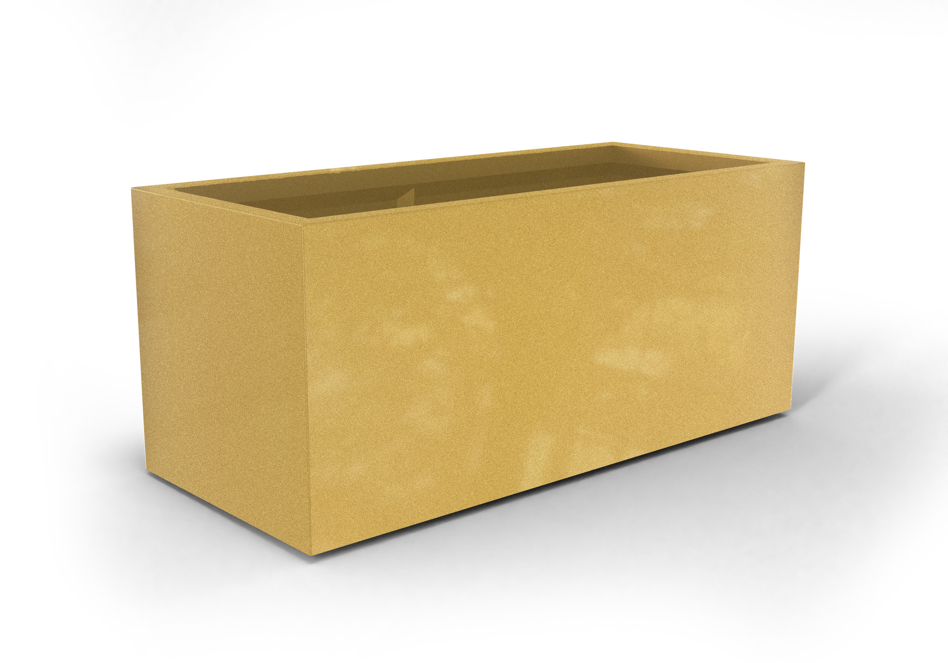 Badalona Rectangular Fiberglass Planter in Gloss Metallic Gold