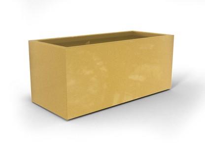 Badalona Rectangular Fiberglass Planter in Gloss Metallic Gold