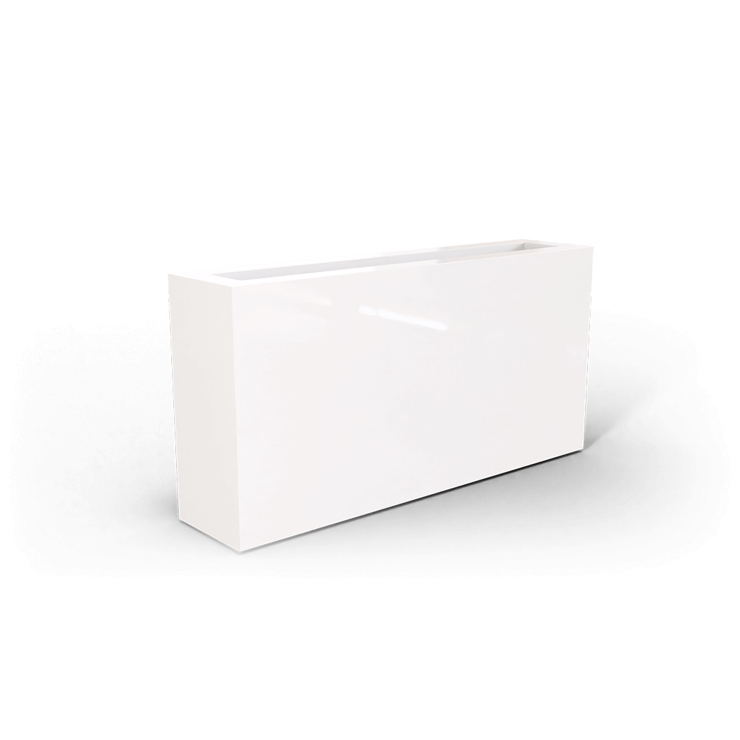 Camoux Rectangular Fiberglass Planter in Gloss Bright White