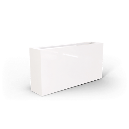 Camoux Rectangular Fiberglass Planter in Gloss Bright White