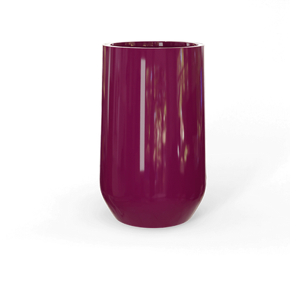 Hayden Round Fiberglass Planter in Gloss Eggplant