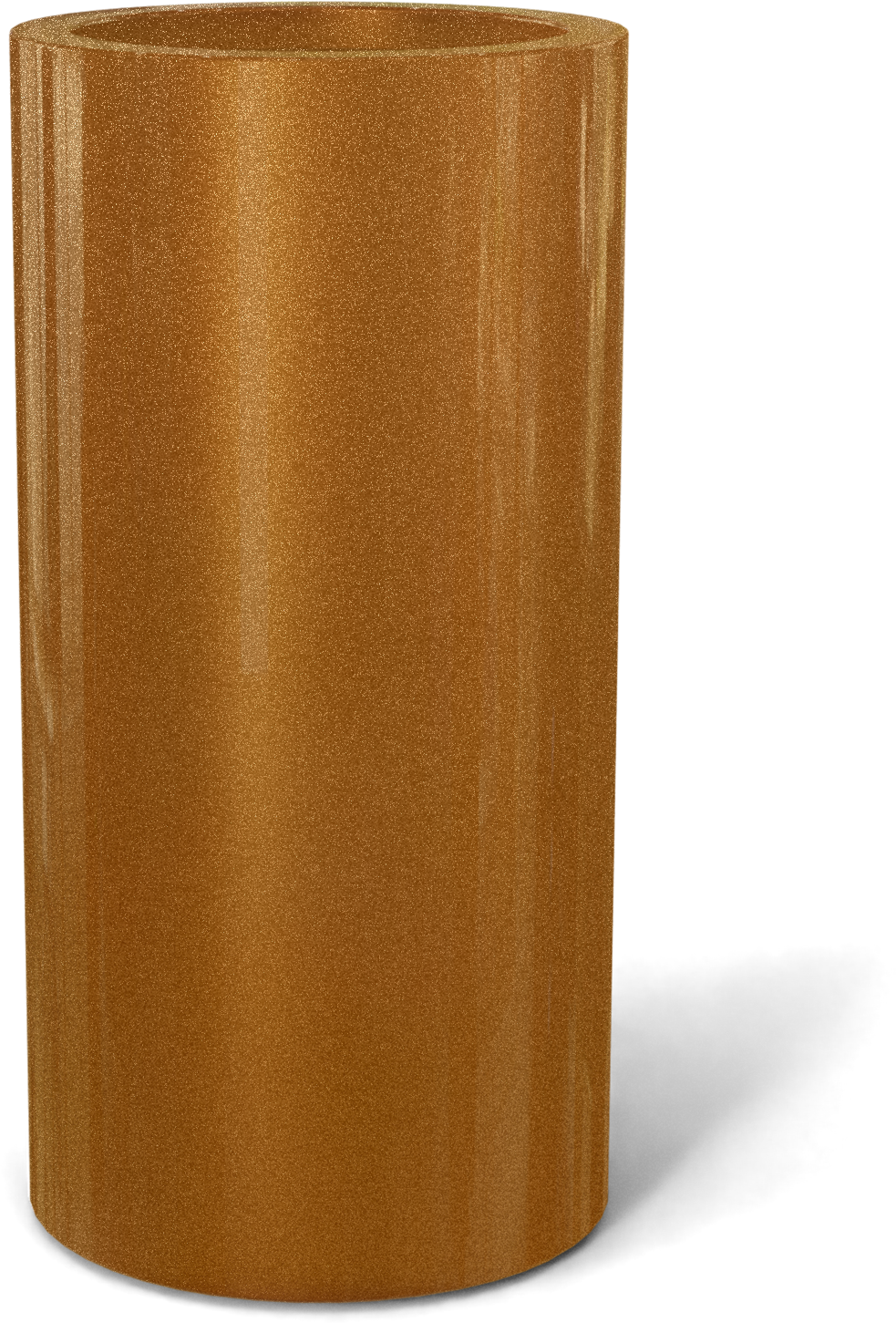 Corry Round Fiberglass Planter in Metallic Bronze