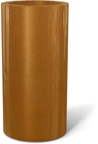 Corry Round Fiberglass Planter in Metallic Bronze