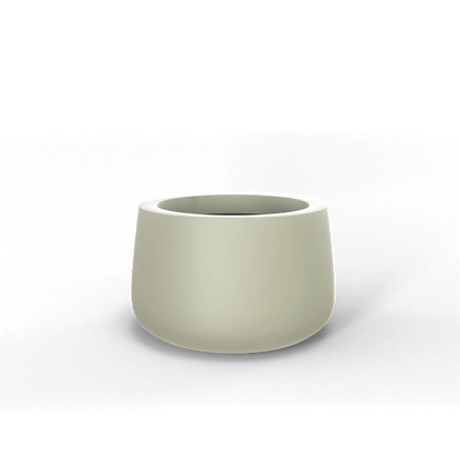 Short Hayden Round Fiberglass Planter in Satin Beige