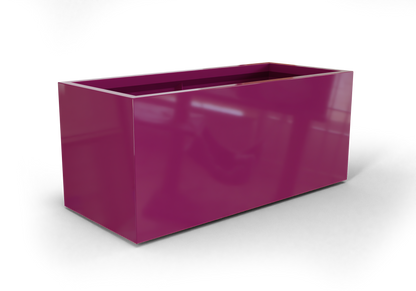 Badalona Rectangular Fiberglass Planter in Gloss Eggplant