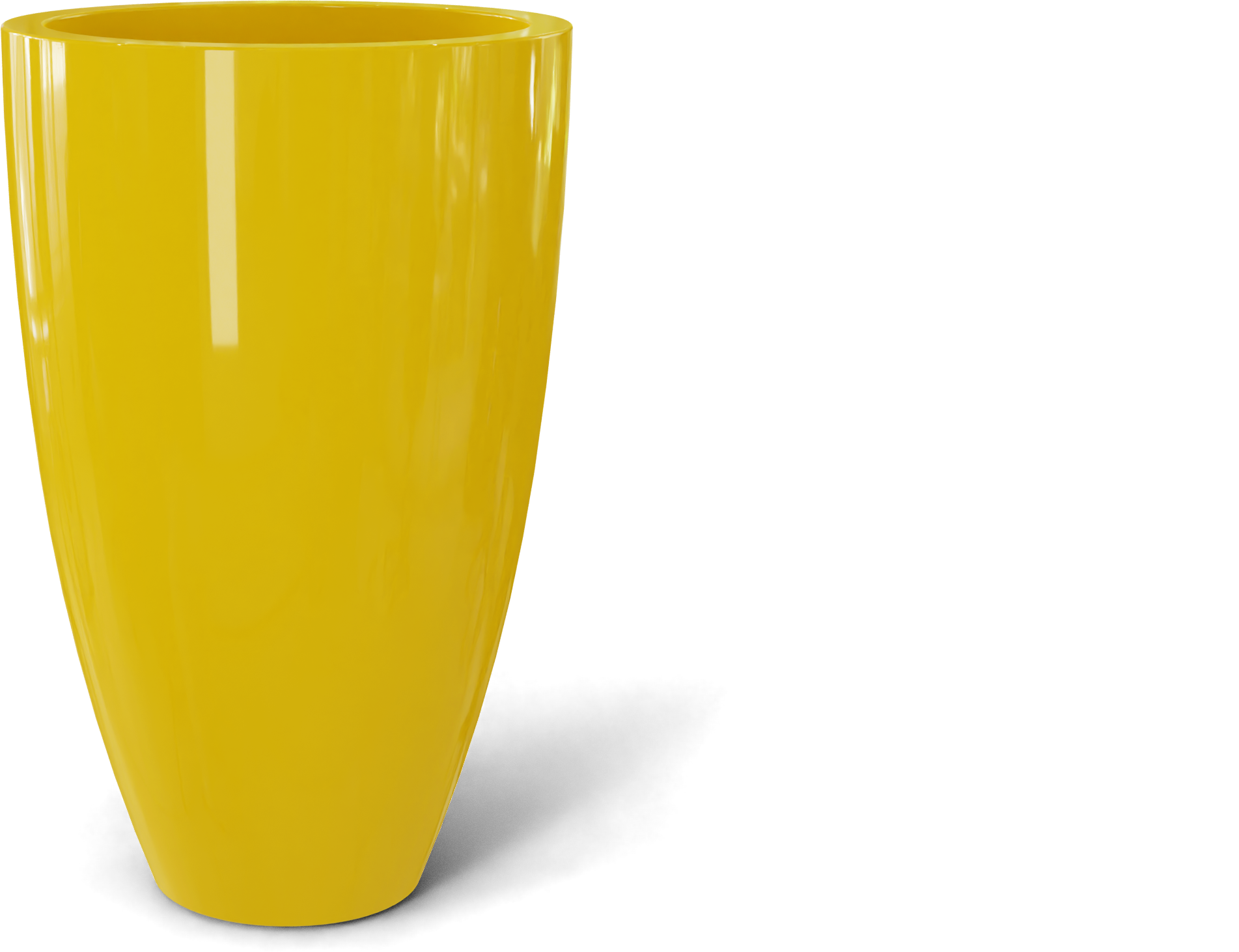 Brannan Round Fiberglass Planter in Gloss Saffron