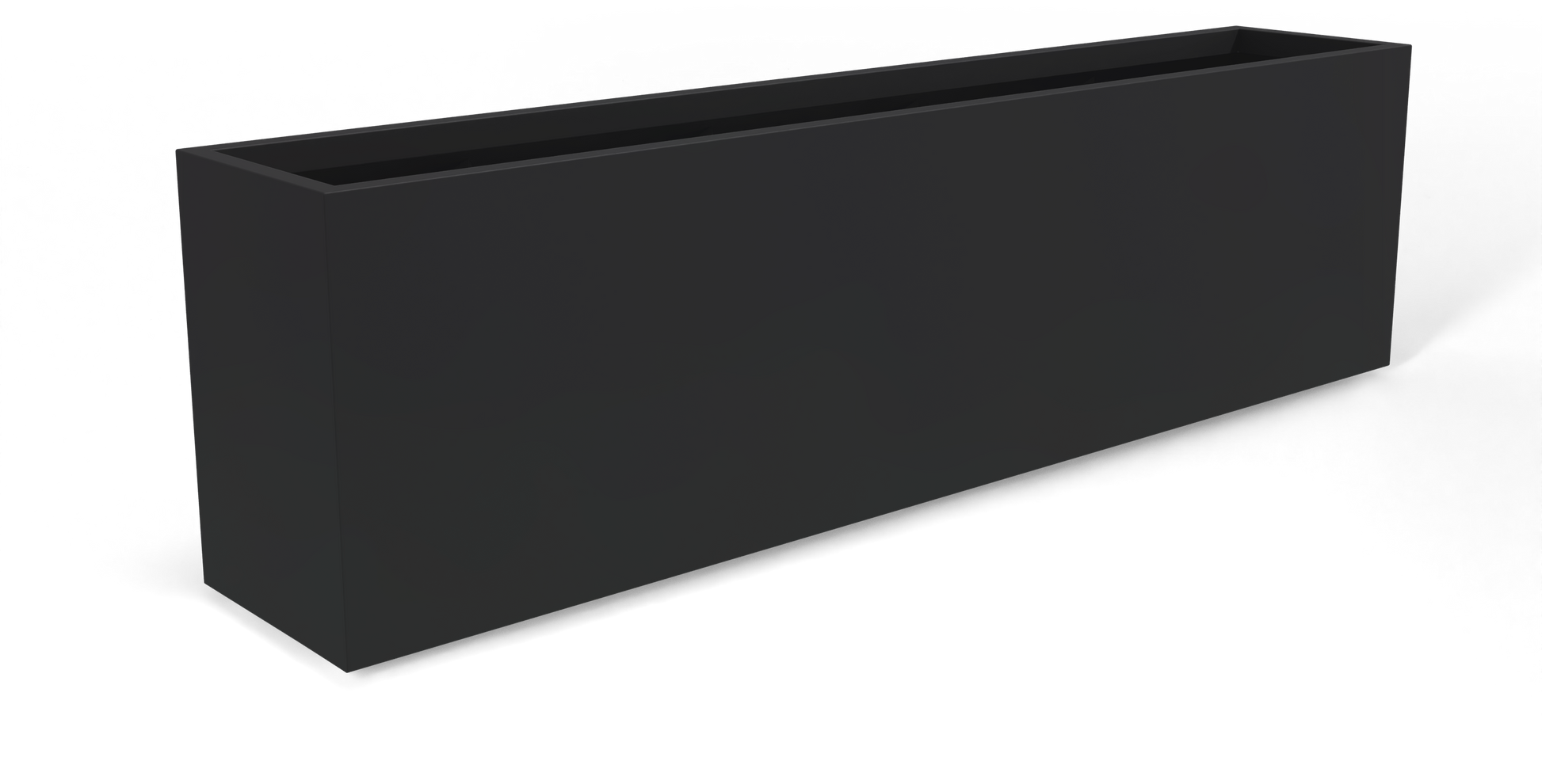 Hudson Rectangular Fiberglass Planter in Matte Charcoal