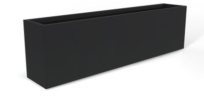 Hudson Rectangular Fiberglass Planter in Matte Charcoal
