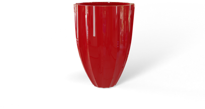 Alicante Round Fiberglass Planter in Gloss Red