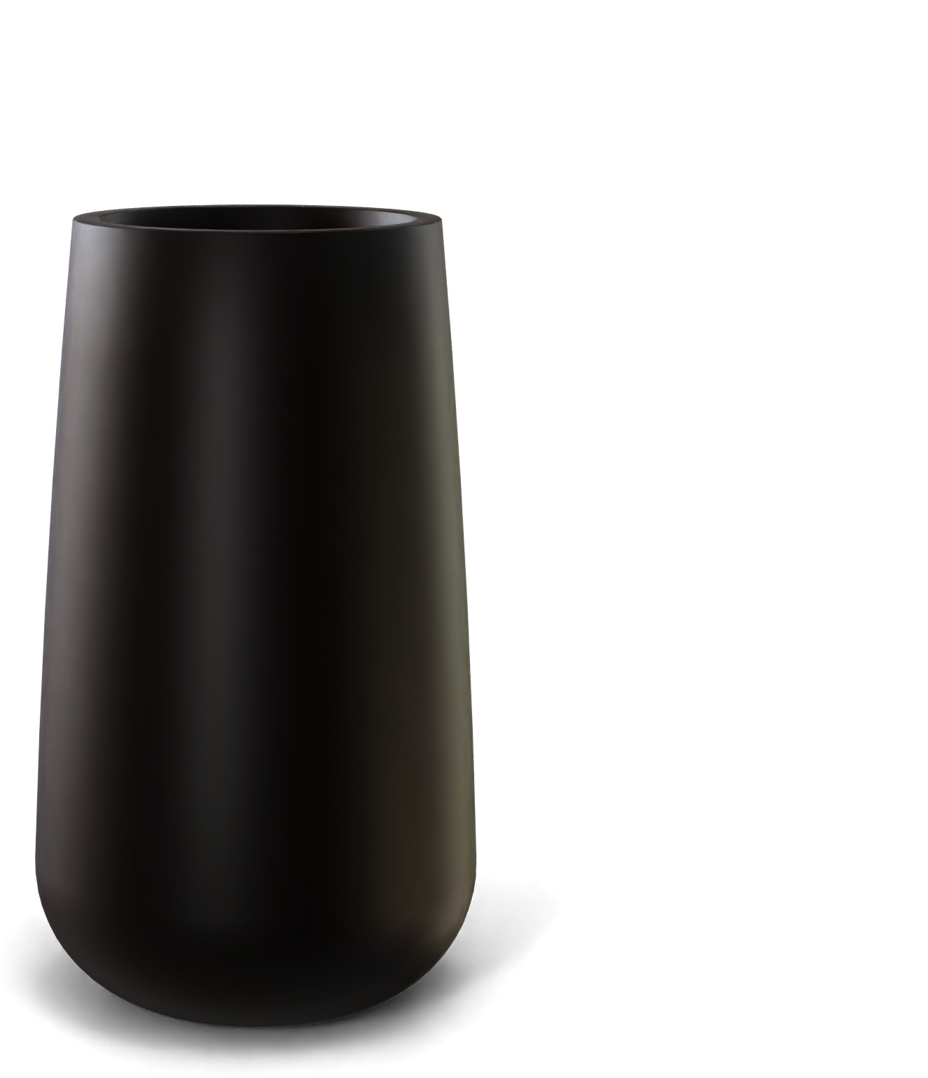 Saigon Round Fiberglass Planter in Matte Black