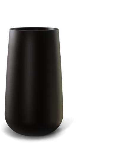Saigon Round Fiberglass Planter in Matte Black