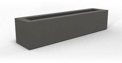 Salon Rectangular Fiberglass Planter in Matte Gunmetal