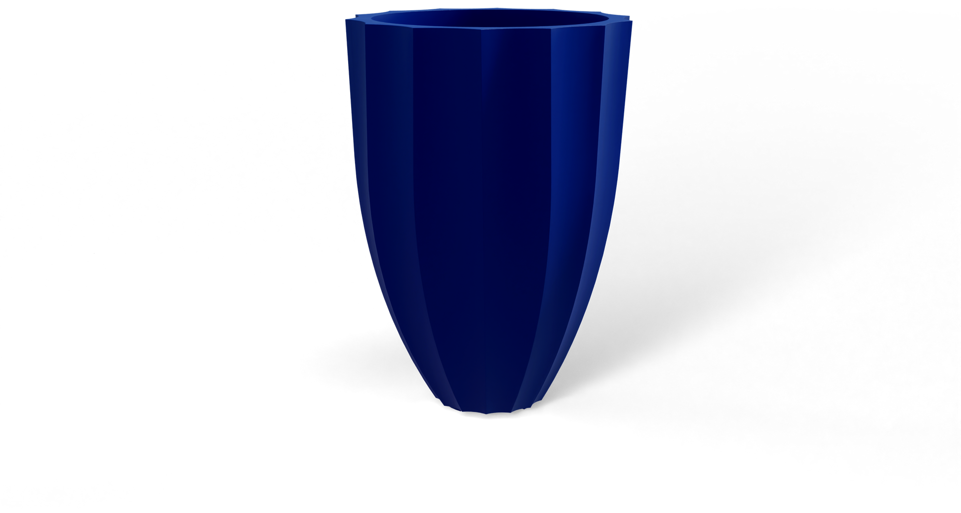 Alicante Round Fiberglass Planter in Matte Cobalt Blue