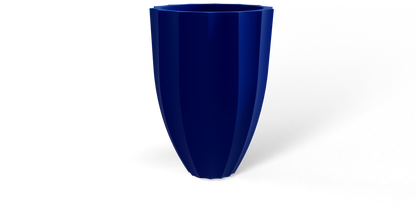 Alicante Round Fiberglass Planter in Matte Cobalt Blue