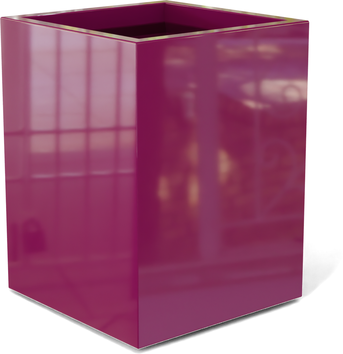 Brisbane Rectangular Fiberglass Planter in Gloss Eggplant
