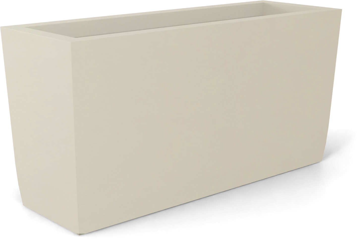 Panama Curved Rectangular Fiberglass Planter in Satin Beige