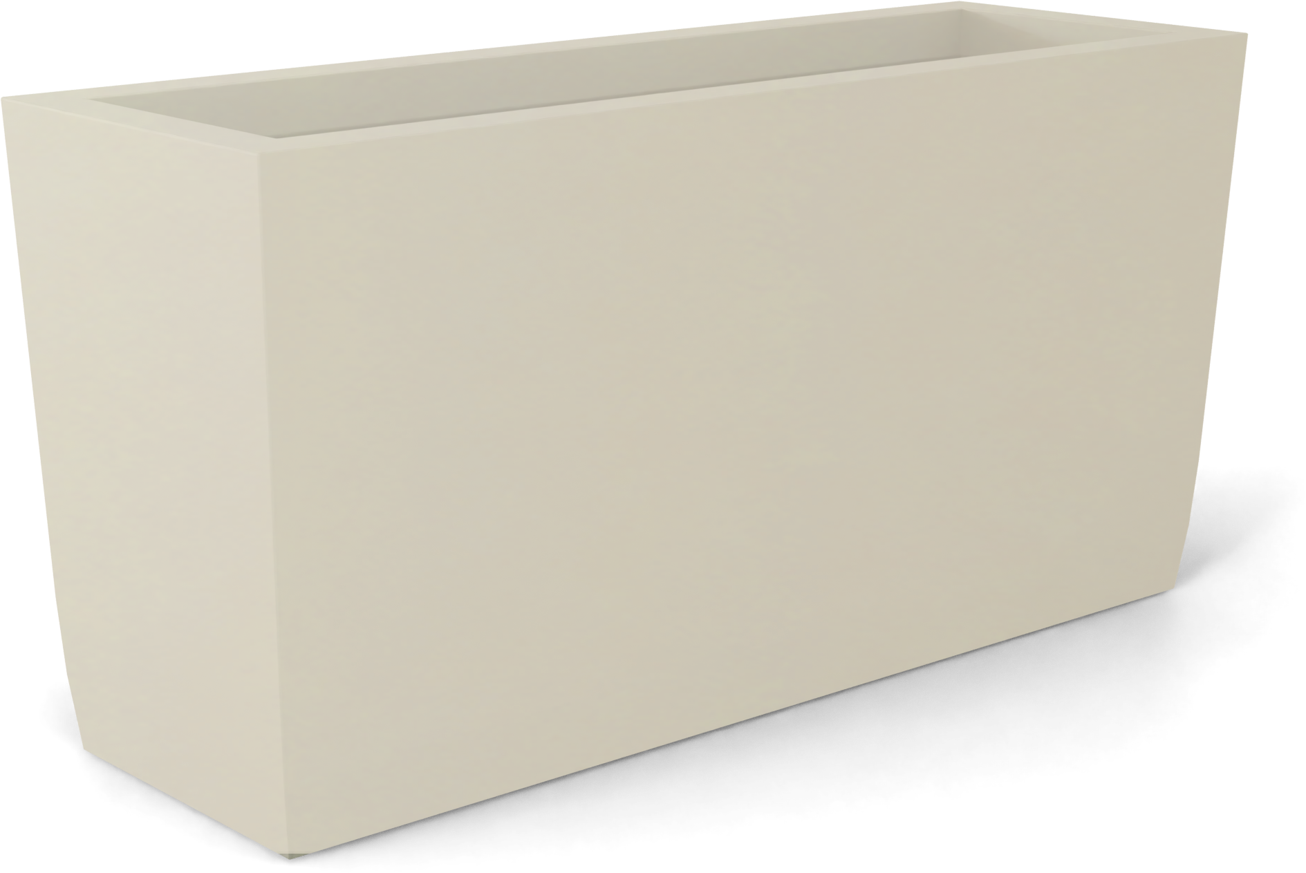 Panama Curved Rectangular Fiberglass Planter in Satin Beige