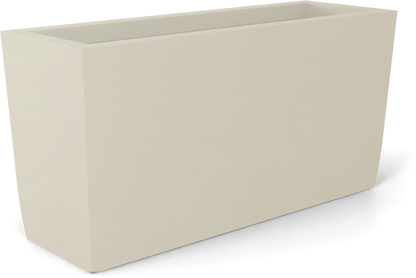 Panama Curved Rectangular Fiberglass Planter in Satin Beige